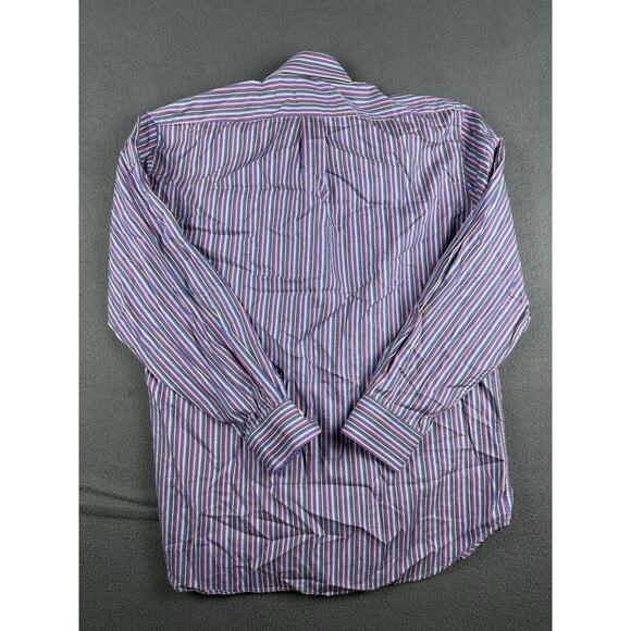Peter Millar Long Sleeve Button Up Striped Mens Shirt Size XL 100% Cotton - Picture 4 of 4